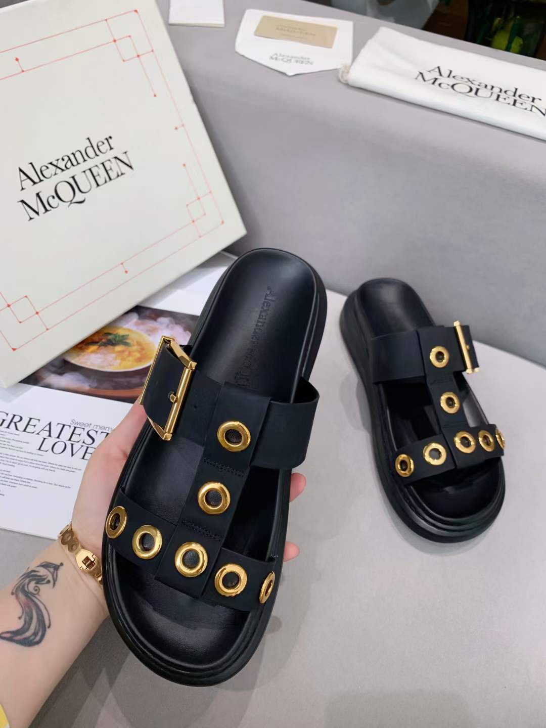 Women A*lexander M*cqueen Top Sandals