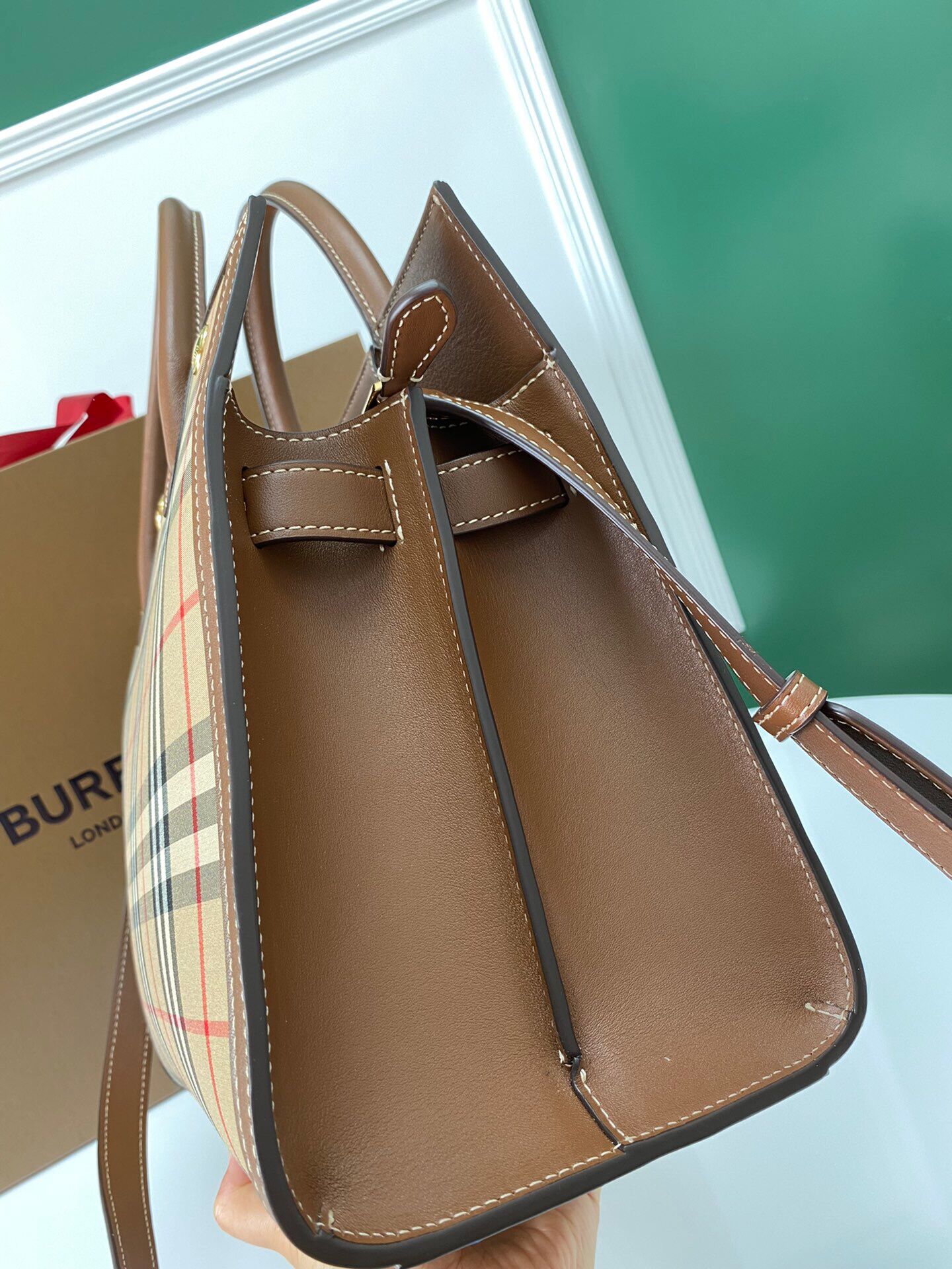 Lady B*urberry 6641 8871 title Vintage handbag Top Quality