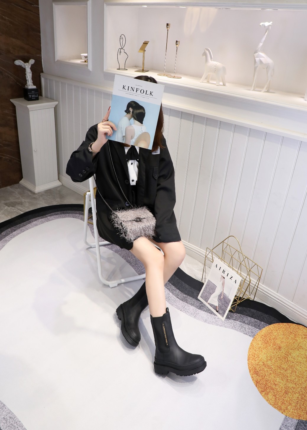 Women D*ior Top Boots Maikesneakers