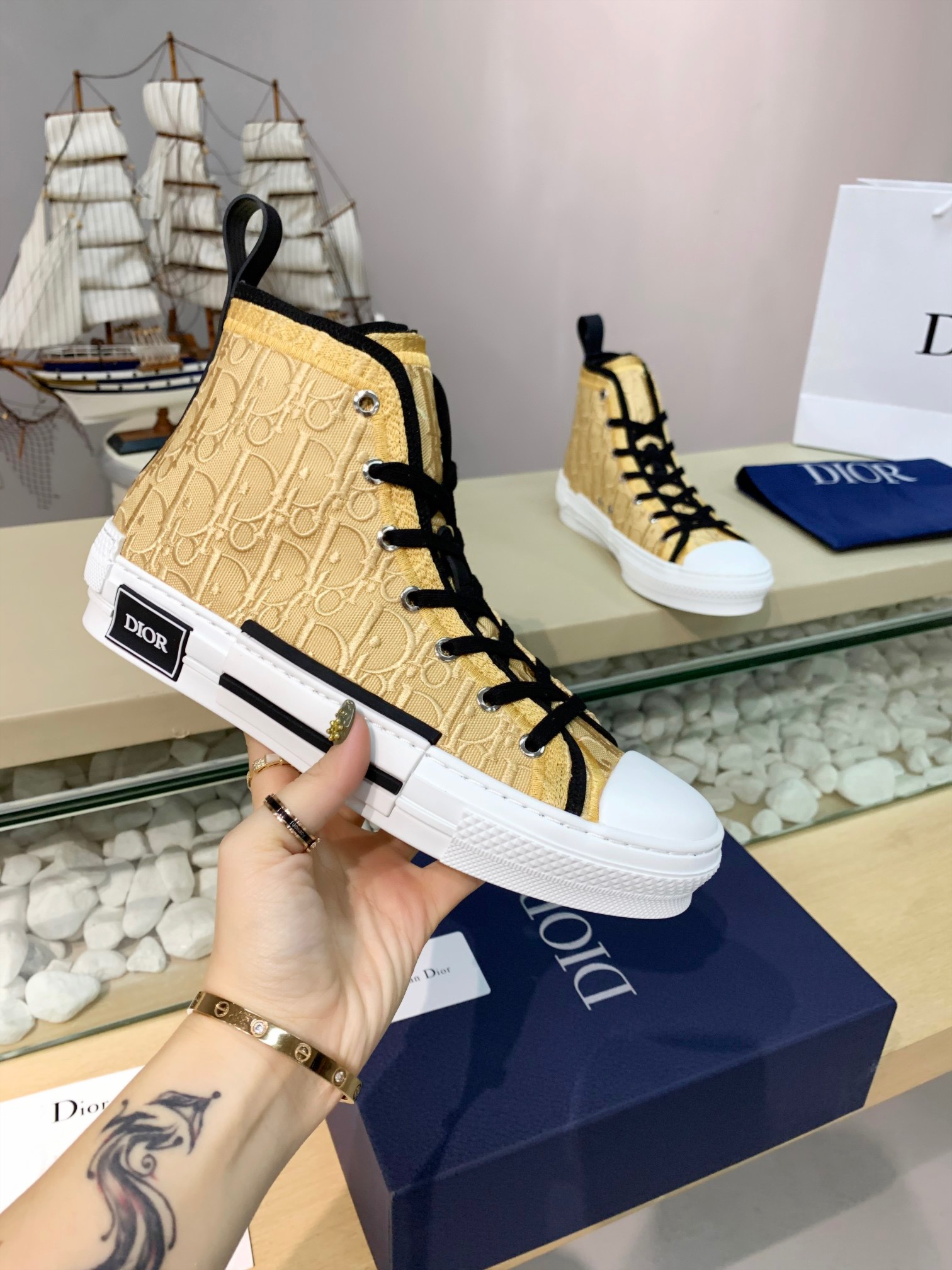 Men Women D*ior Top Sneakers