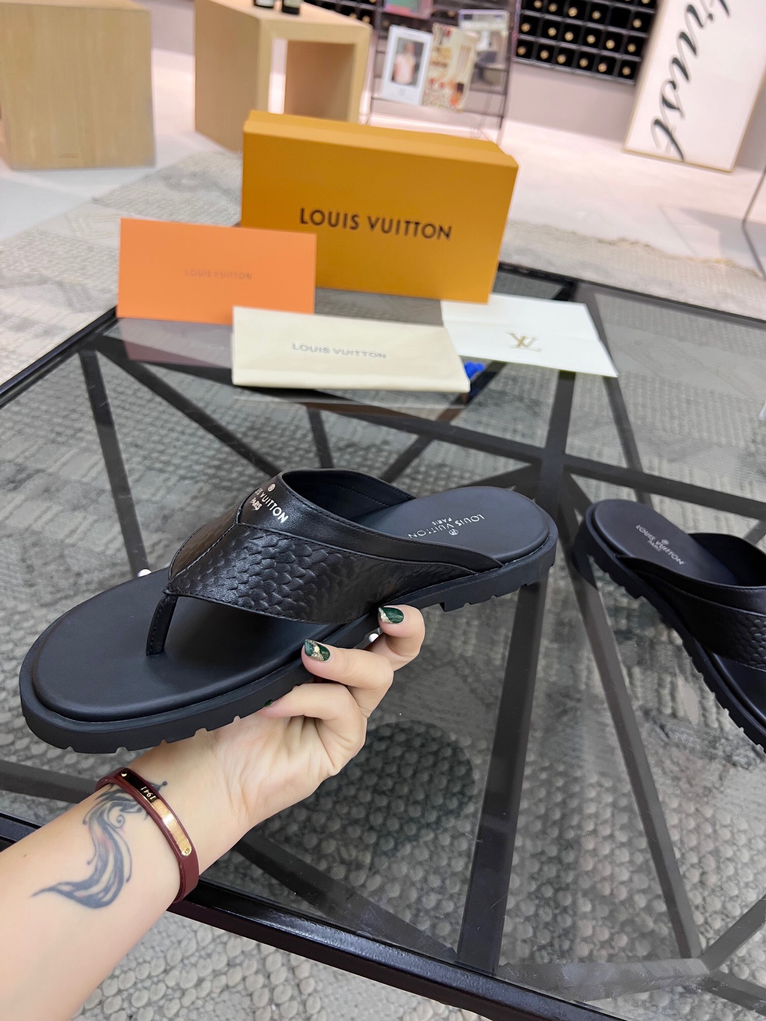 Men L*ouis V*uitton Top Slippers