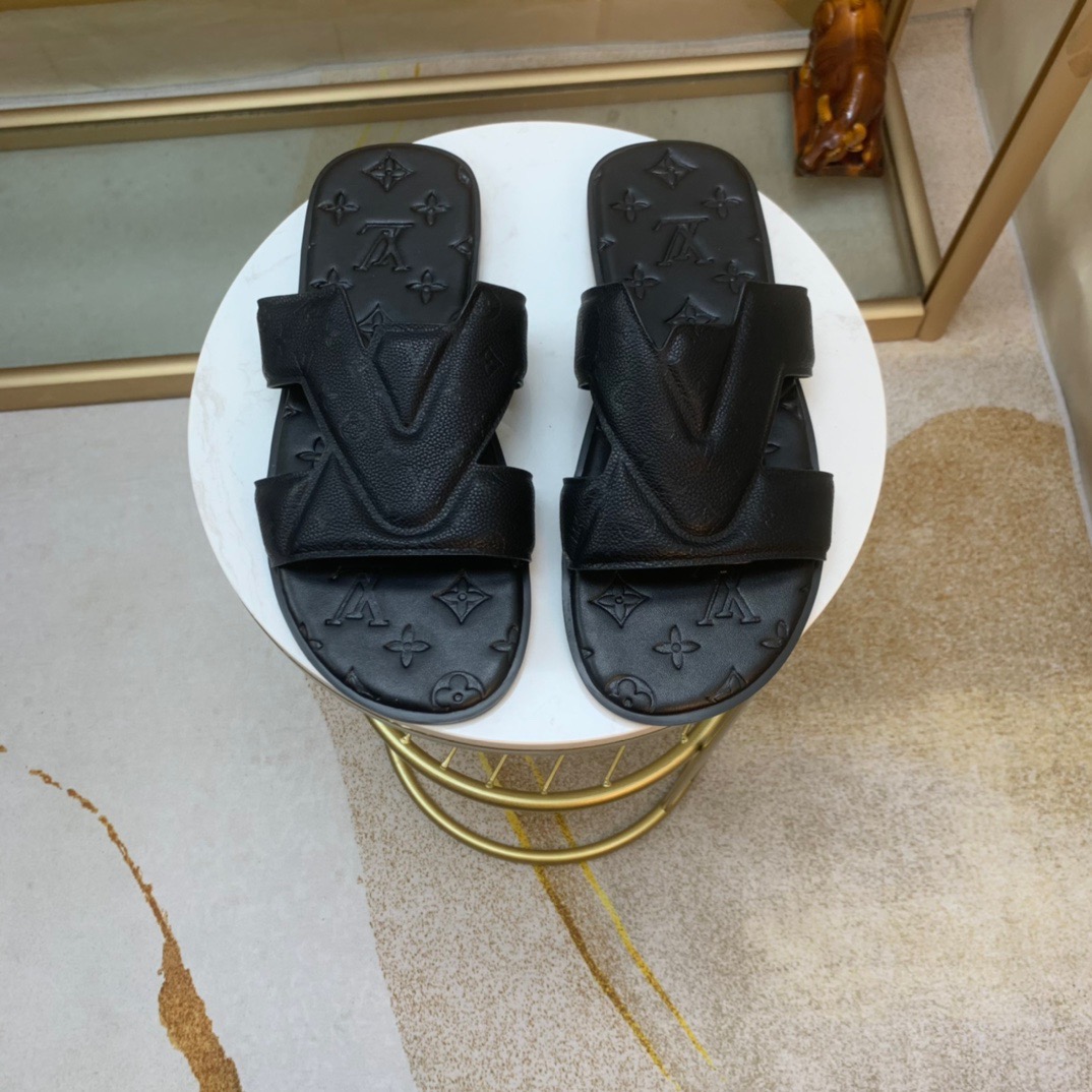 Men L*ouis V*uitton Top Slippers