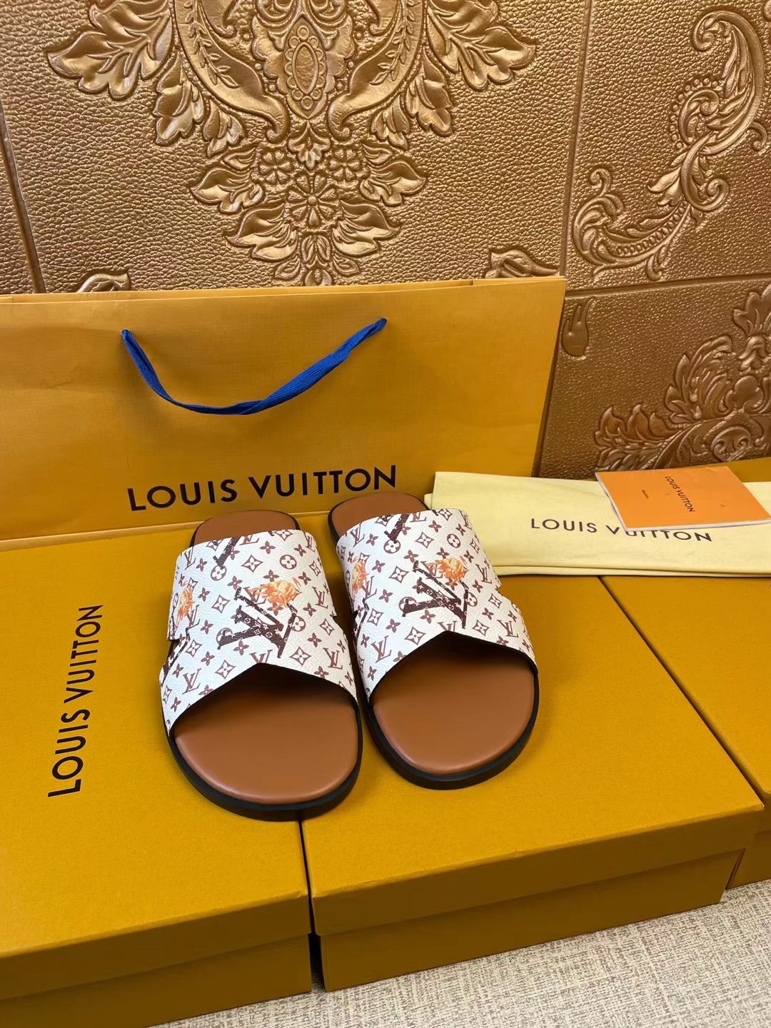 Men L*ouis V*uitton Top Slippers