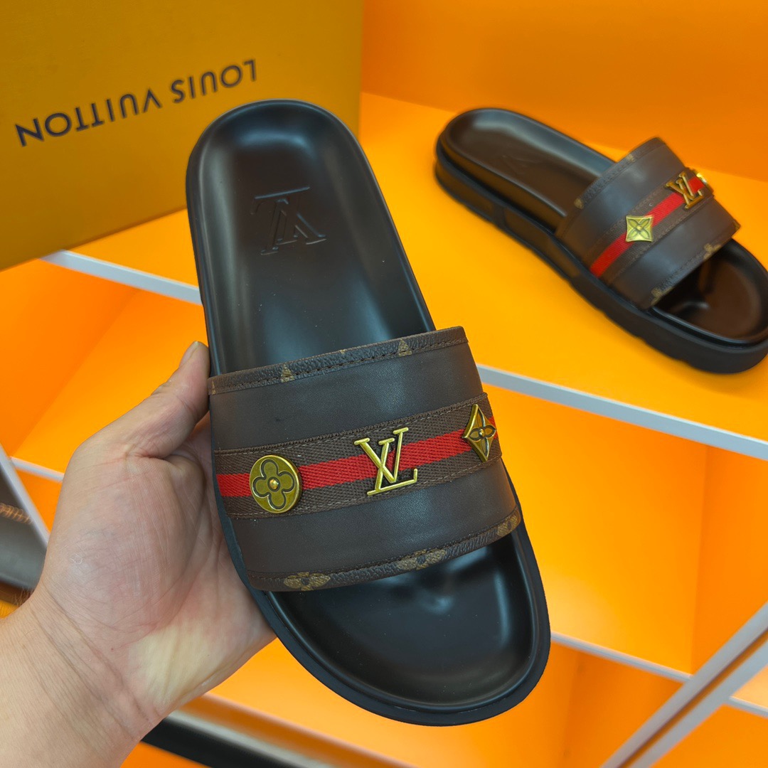 Men L*ouis V*uitton Top Slippers