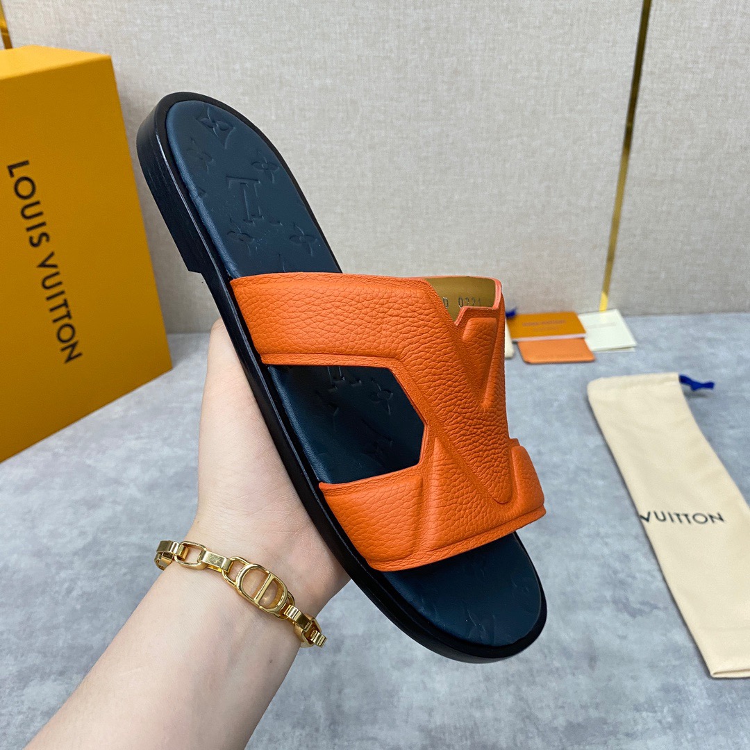 Men L*ouis V*uitton Top Slippers