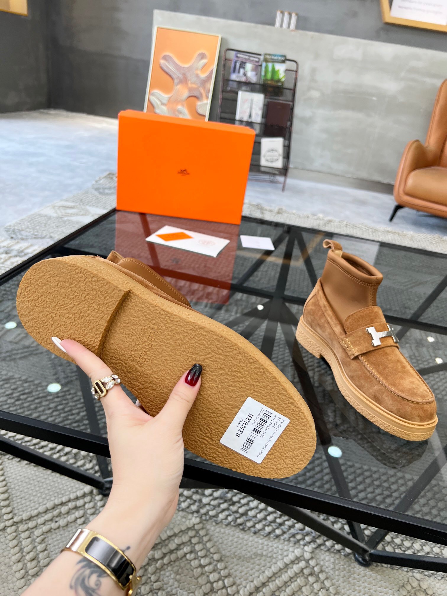 Men  H*ermes Top Sneaker